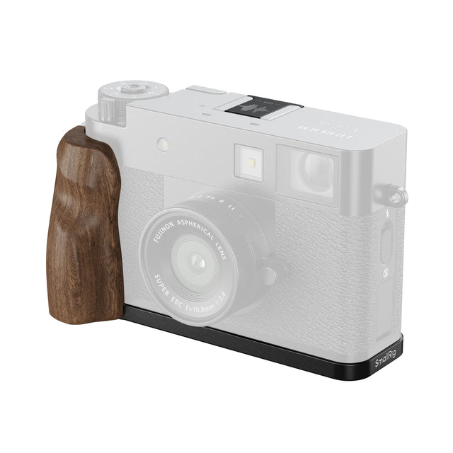 SmallRig L-Shaped Mount Plate with Wooden Handle for FUJIFILM X half (Black)
