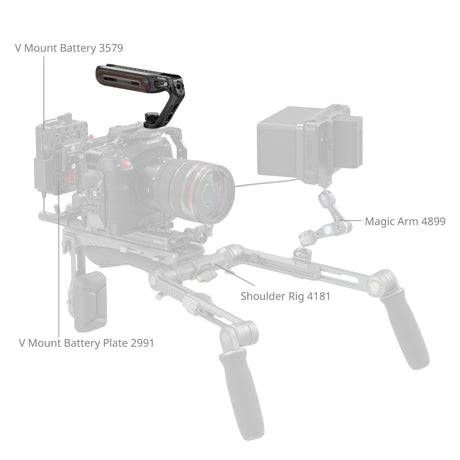 SmallRig Wooden Top Handle with 1/4''-20 and ARRI 3/8''-16 Locating Screw 5252