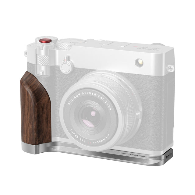 SmallRig L-Shape Mount Plate with Wooden Handle for FUJIFILM GFX100RF (Silver)