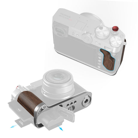 SmallRig L-Shape Mount Plate with Wooden Handle for FUJIFILM GFX100RF (Silver)