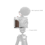 SmallRig L-Shape Mount Plate with Wooden Handle for FUJIFILM GFX100RF (Silver)