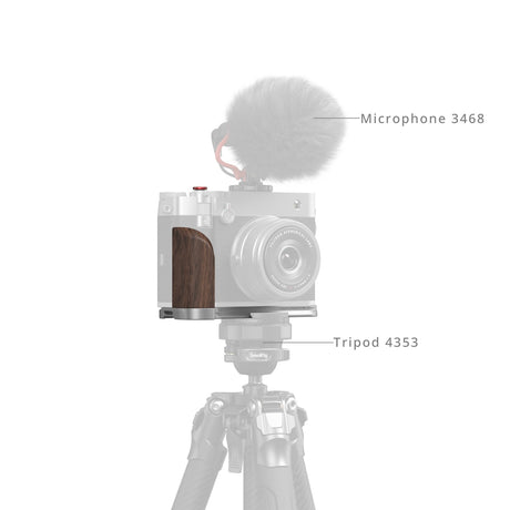 SmallRig L-Shape Mount Plate with Wooden Handle for FUJIFILM GFX100RF (Silver)