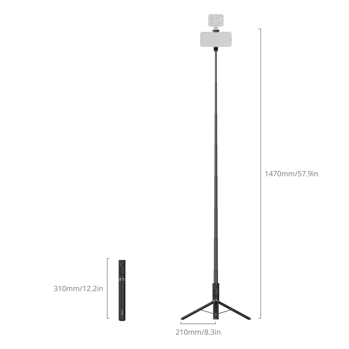 SmallRig ST30 Lite One-Touch Deploy Selfie Stick Tripod