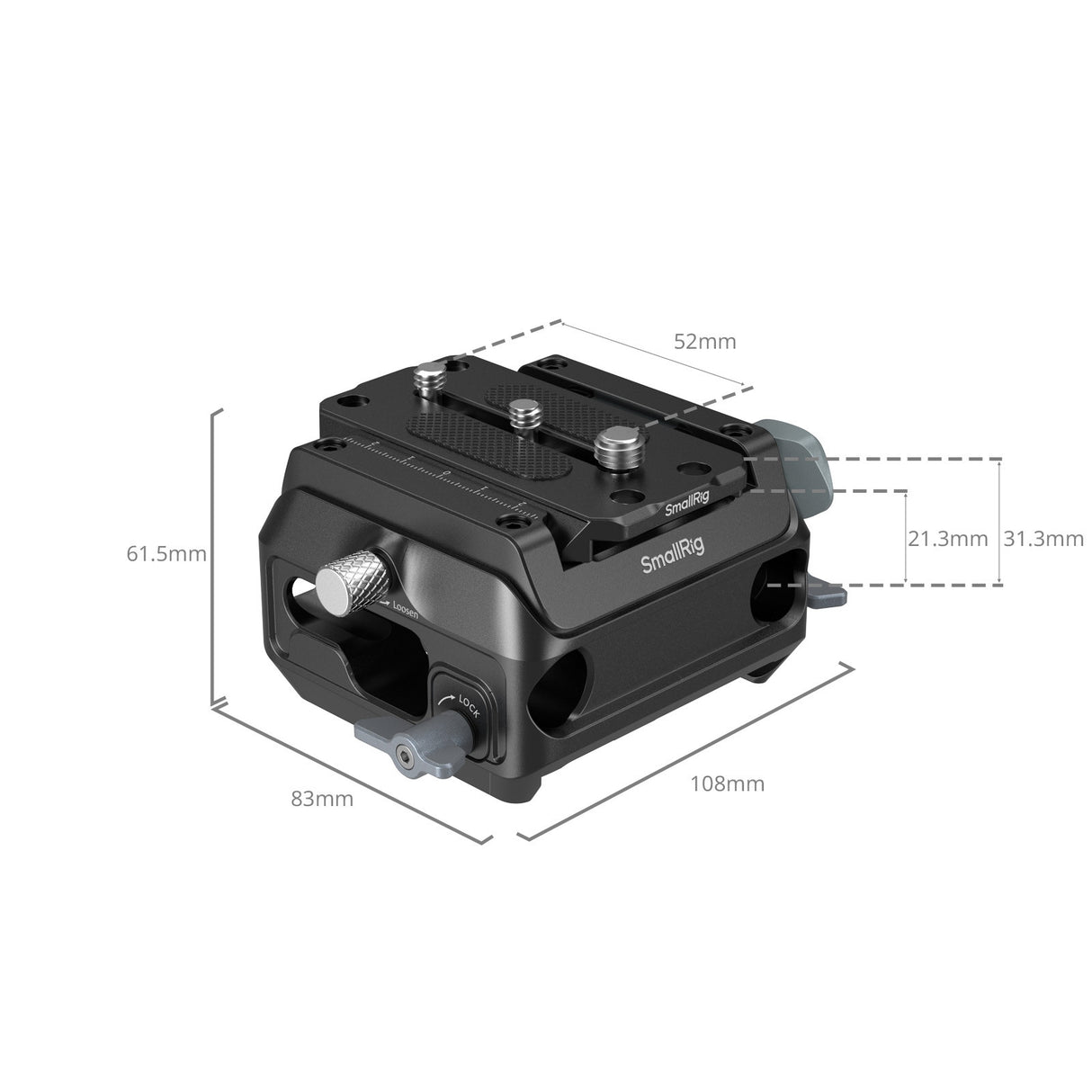 SmallRig Manfrotto-Type Mount Plate Kit with 15mm Dual Rod Clamp 5366