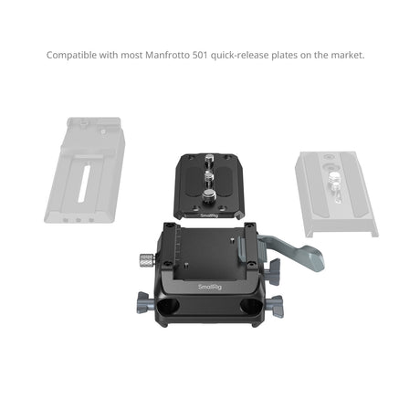 SmallRig Manfrotto-Type Mount Plate Kit with 15mm Dual Rod Clamp 5366