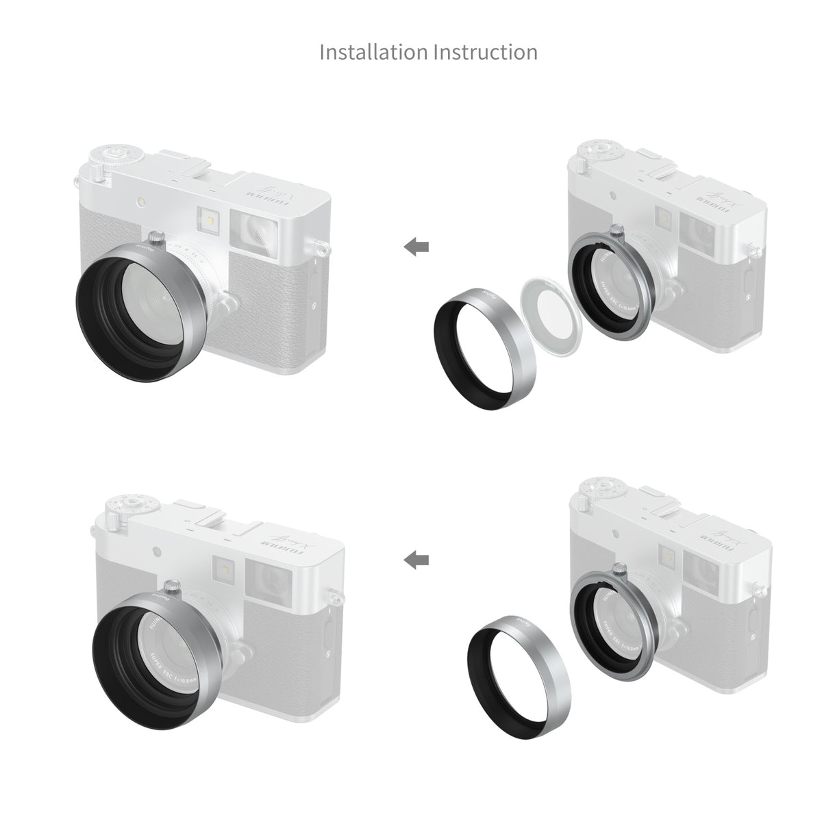 SmallRig Lens Hood for FUJIFILM X half (Silver)
