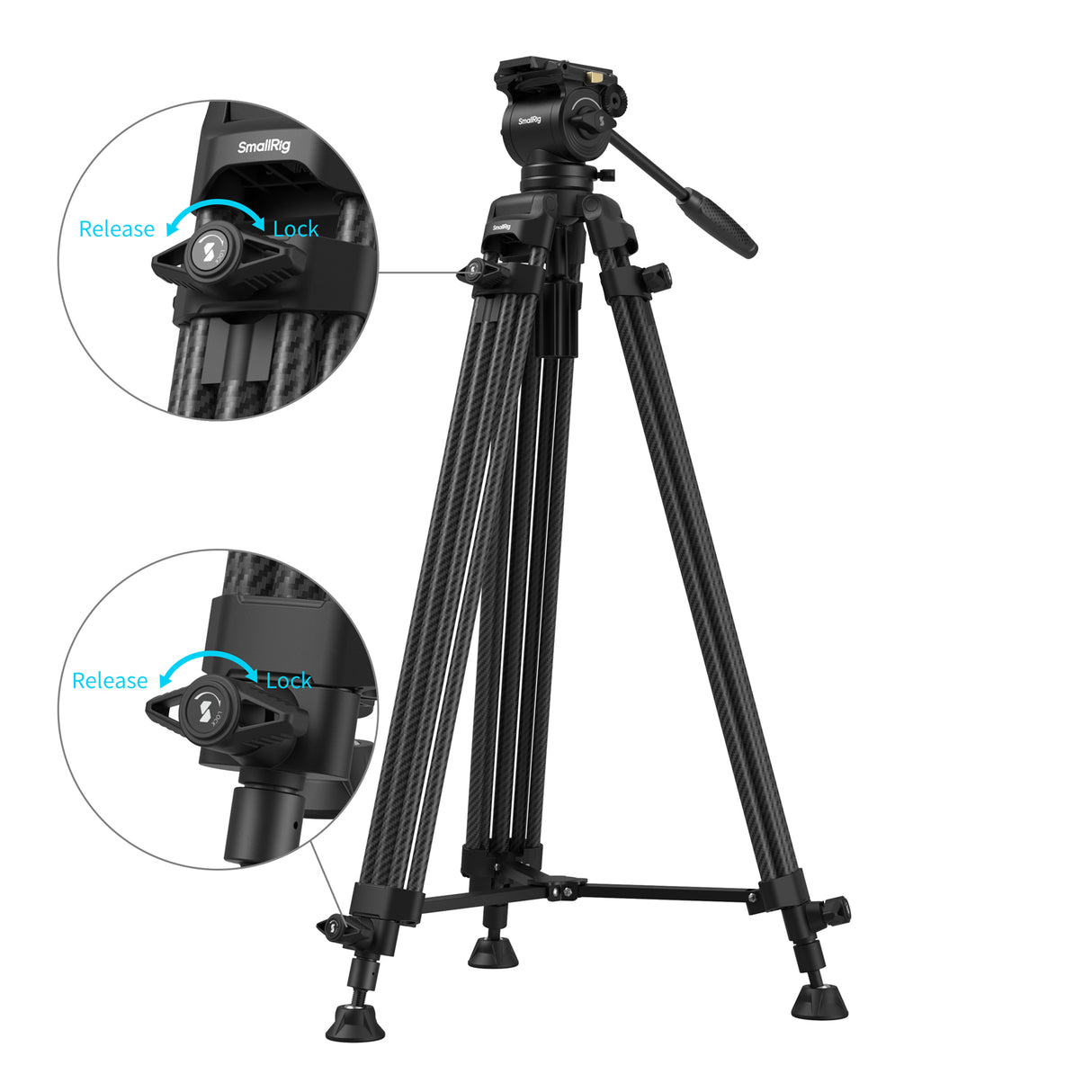 SmallRig AD14 Heavy-Duty Carbon Fiber Tripod