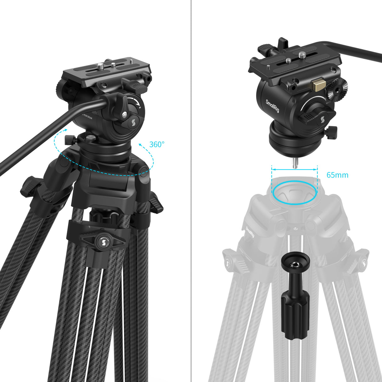 SmallRig AD14 Heavy-Duty Carbon Fiber Tripod