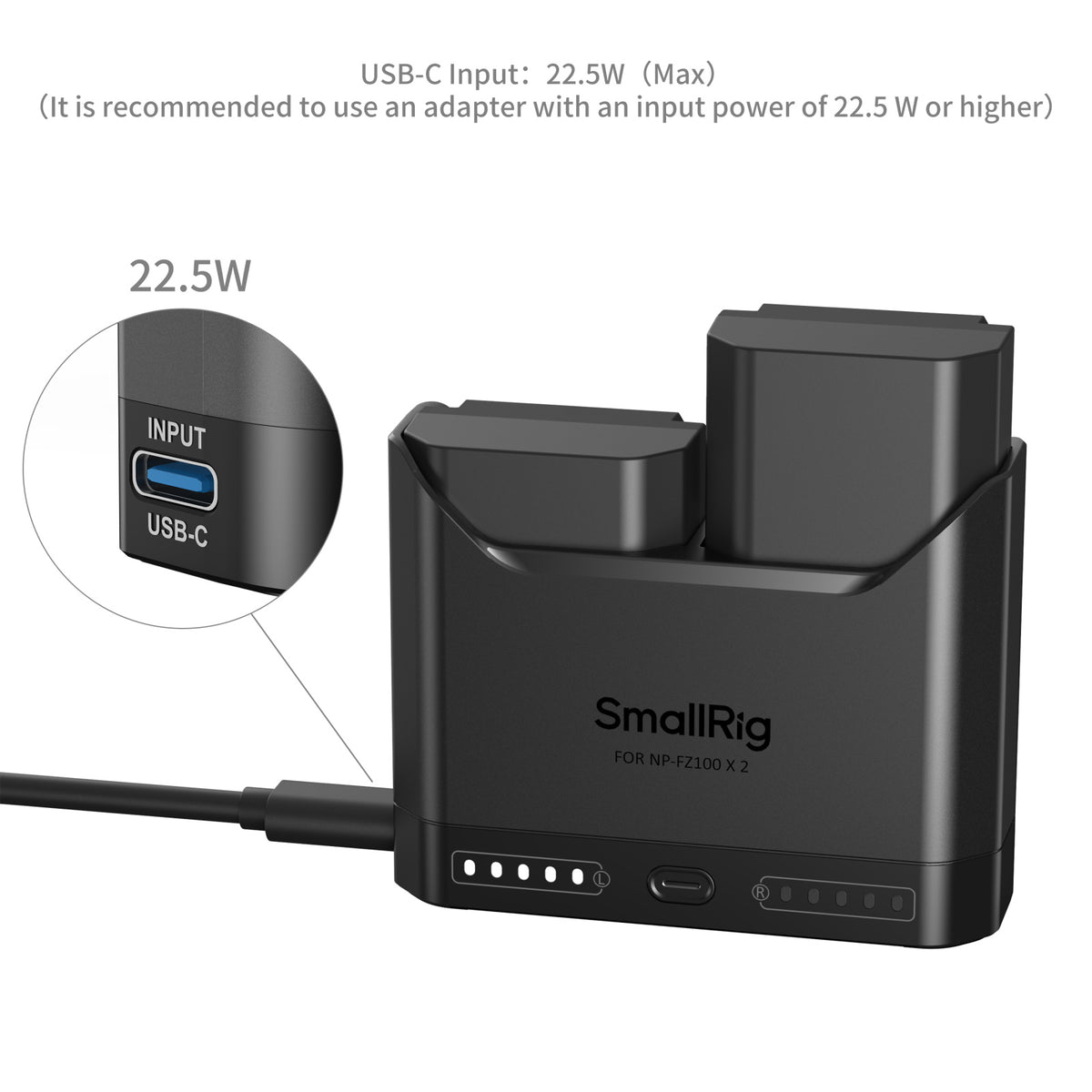 SmallRig Turbo Charging Kit for NP-FZ100 Camera Batteries