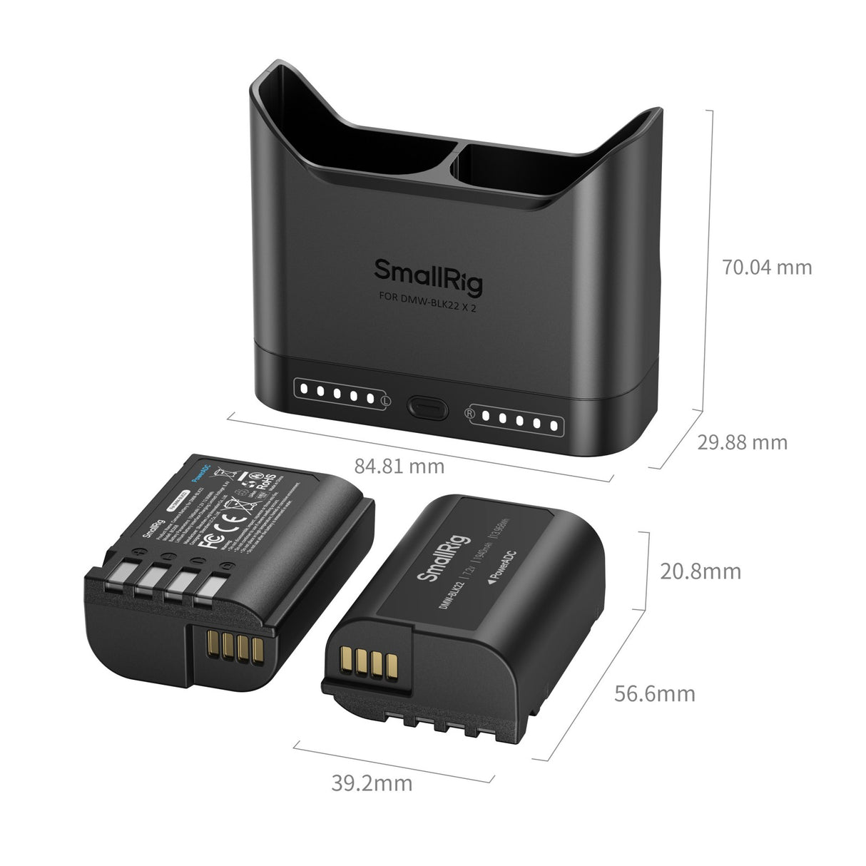 SmallRig Turbo Charging Kit for DMW-BLK22 Camera Batteries