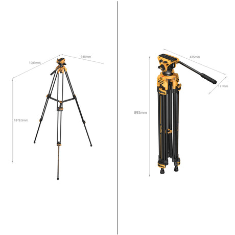 SmallRig Heavy-Duty Fluid Head Tripod AD-01（BumbleBee Edition）5523