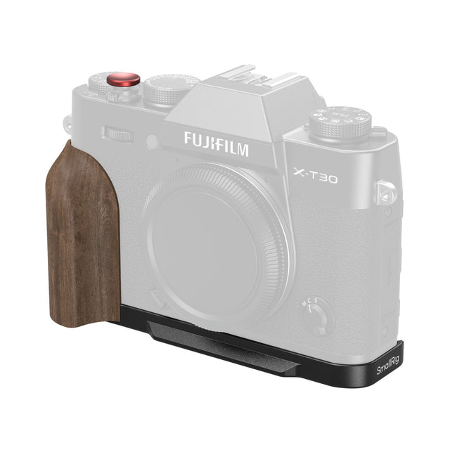 SmallRig L-Shaped Mount Plate with Wooden Handle for FUJIFILM X-T30 & X-T30 II & X-T30 III (Black)