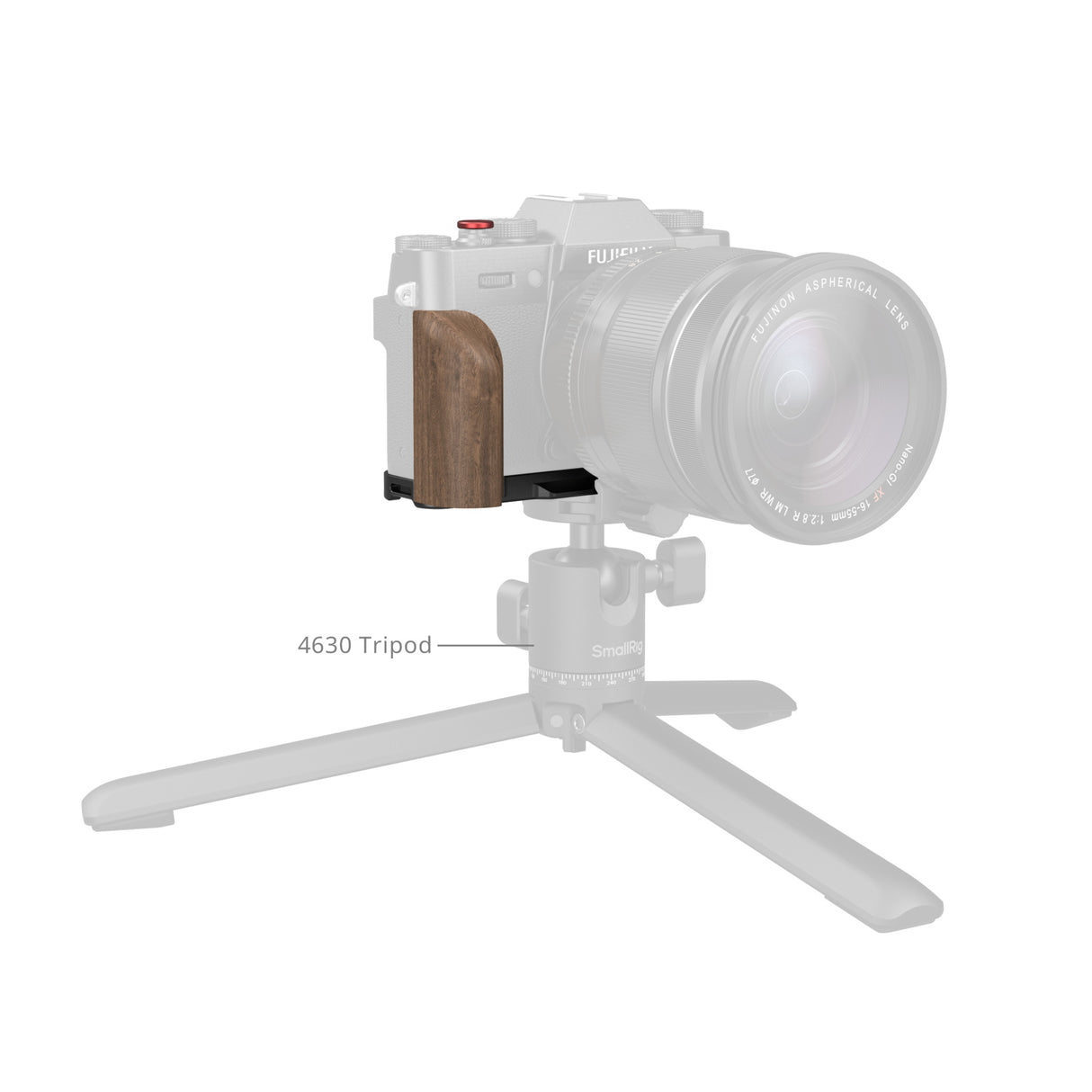 SmallRig L-Shaped Mount Plate with Wooden Handle for FUJIFILM X-T30 & X-T30 II & X-T30 III (Black)