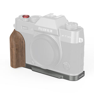 SmallRig L-Shaped Mount Plate with Wooden Handle for FUJIFILM X-T30 & X-T30 II & X-T30 III (Charcoal Silver) 5668