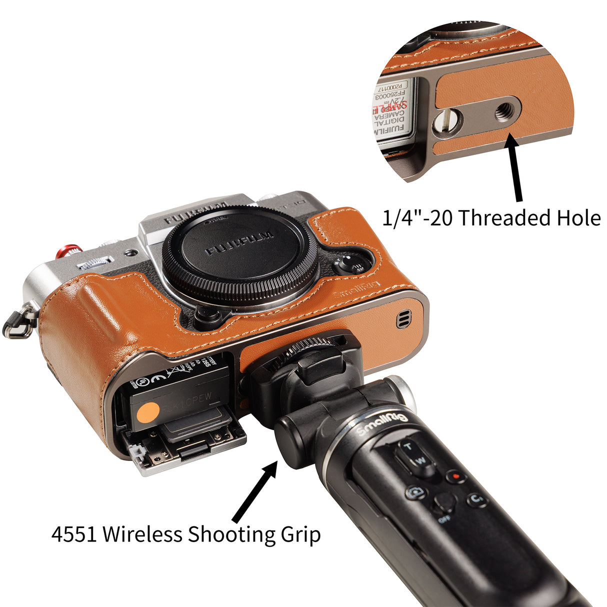 SmallRig Leather Half Case Kit for FUJIFILM X-T30 & X-T30 II & X-T30 III (Brown)
