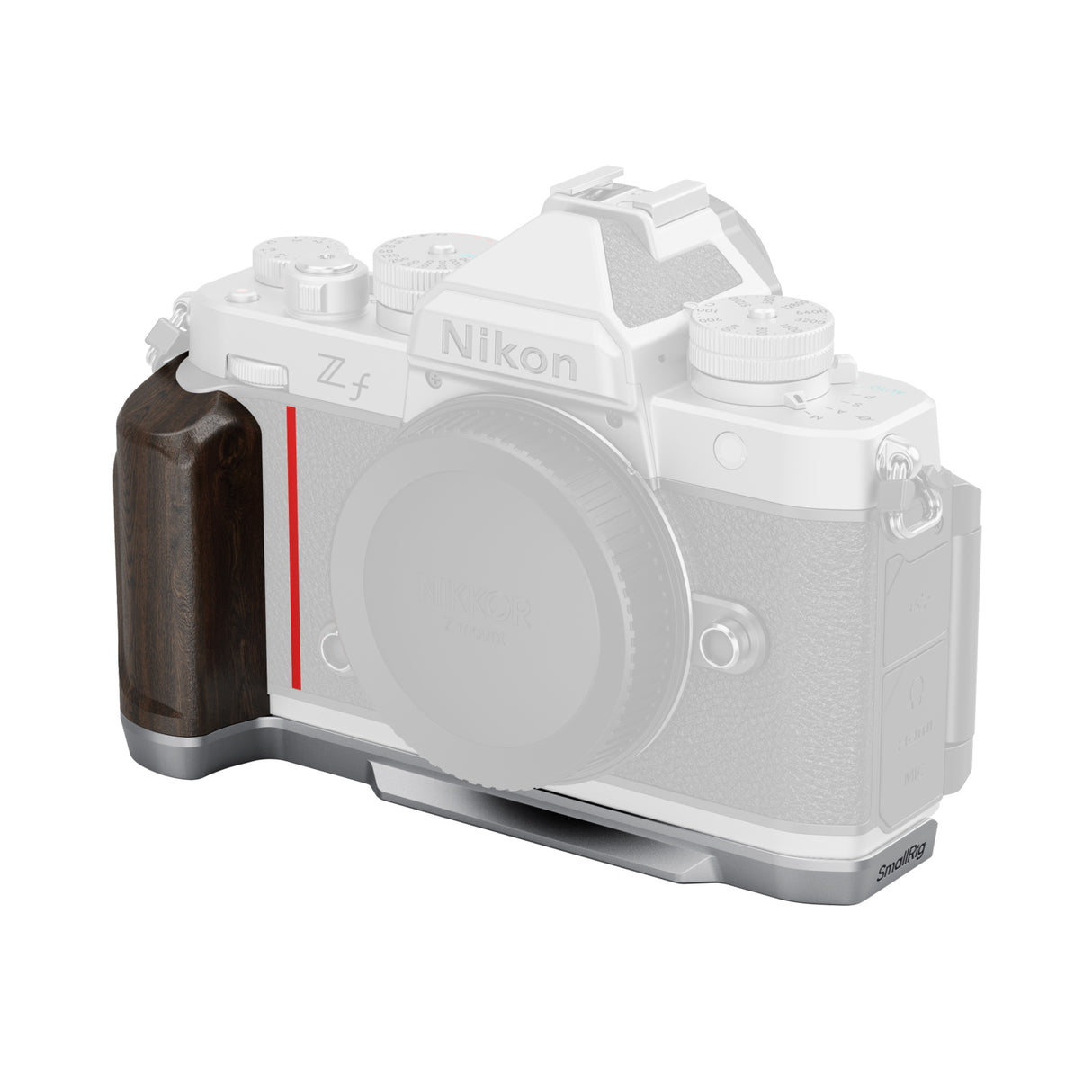 SmallRig L-Shaped Mount Plate with Wooden Handle for Nikon Z f (Silver)