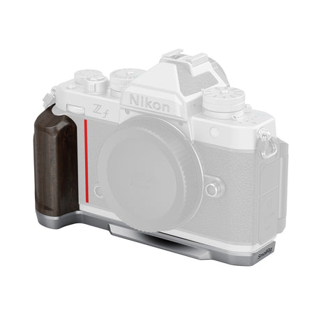 SmallRig L-Shaped Mount Plate with Wooden Handle for Nikon Z f (Silver)