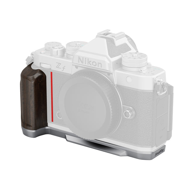 SmallRig L-Shaped Mount Plate with Wooden Handle for Nikon Z f (Silver)