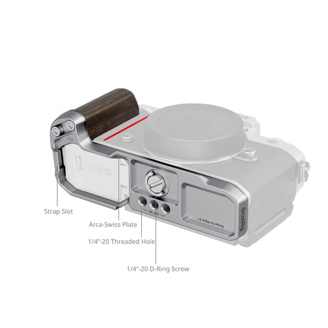 SmallRig L-Shaped Mount Plate with Wooden Handle for Nikon Z f (Silver)