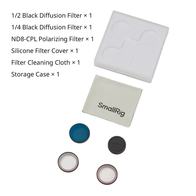 SmallRig 1/2 Black Diffusion & 1/4 Black Diffusion & ND8-CPL Polarizing Filter Kit for DJI Osmo Nano