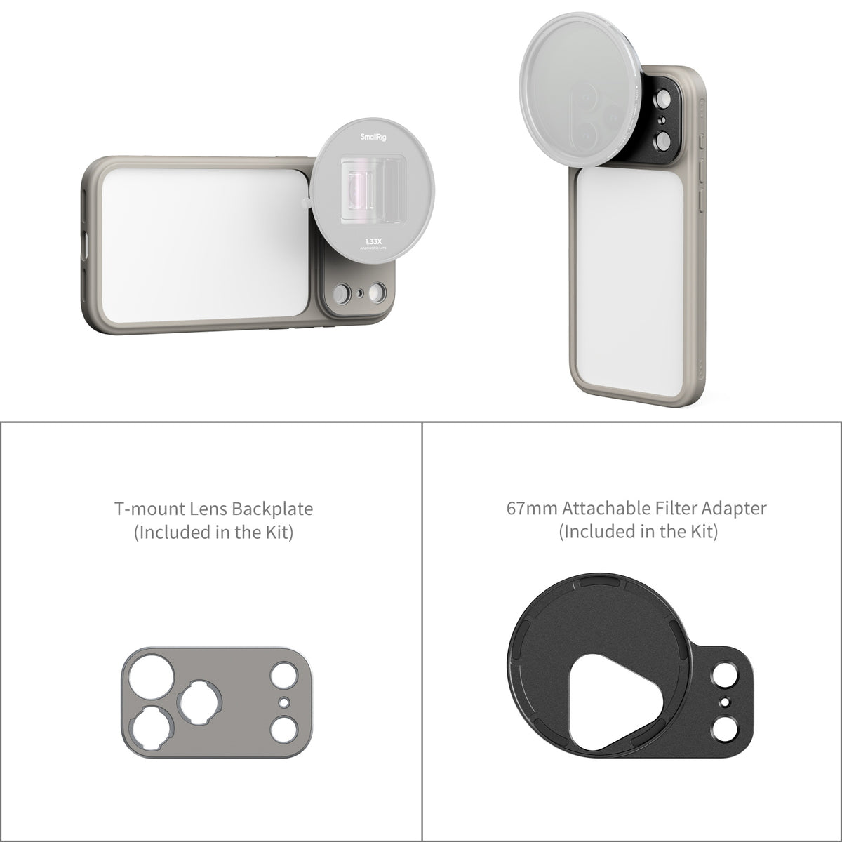 SmallRig FilMov Lightweight Photography Bumper Case for iPhone 17 Pro (Gray)