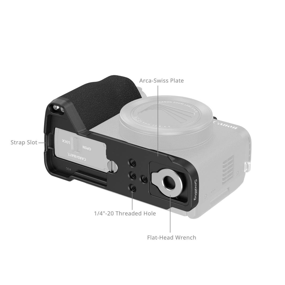 SmallRig L-Shaped Mount Plate with Handle for Canon PowerShot V1 (Black)