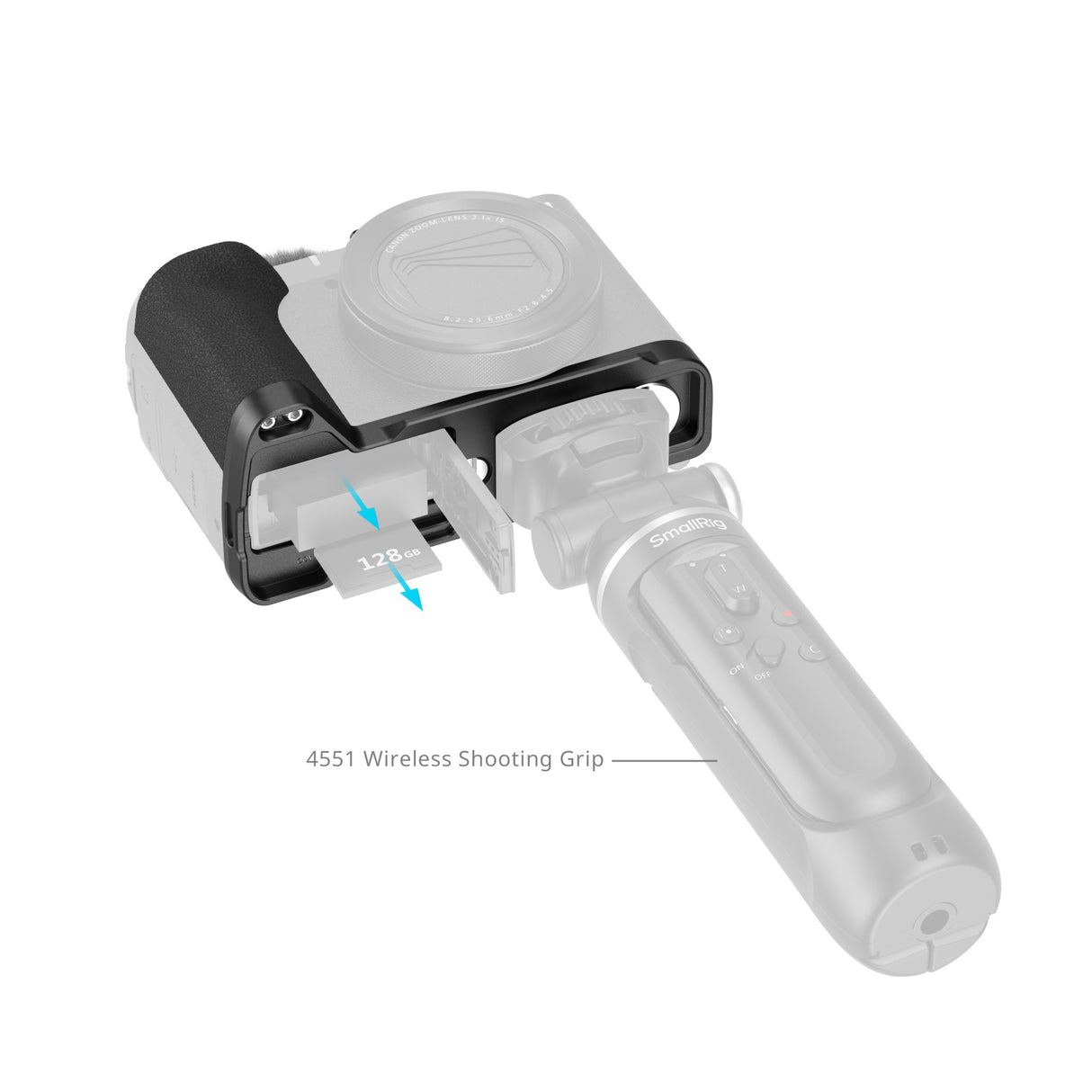 SmallRig L-Shaped Mount Plate with Handle for Canon PowerShot V1 (Black)