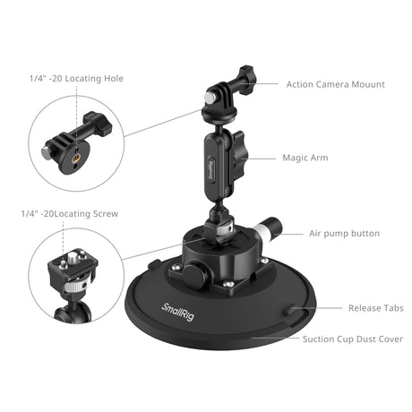 SmallRig 6" Suction Cup Mount for Action Cameras