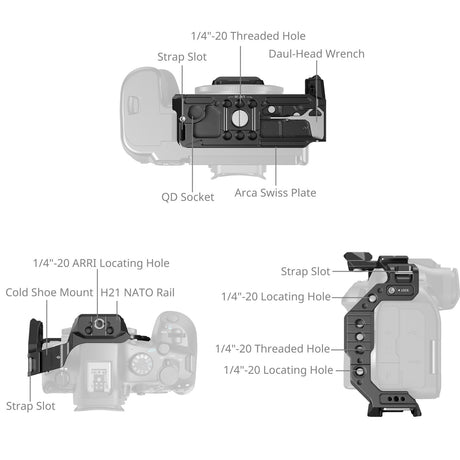 SmallRig "HawkLock" Quick Release Half Cage for Canon EOS R6 Mark III / R6 Mark II / R5 Mark II