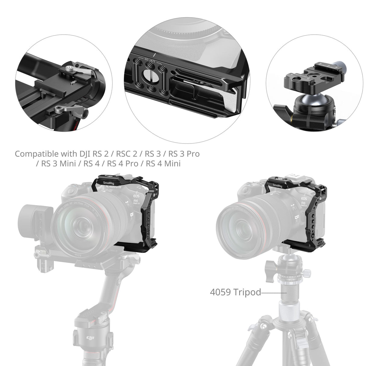SmallRig "HawkLock" Quick Release Half Cage for Canon EOS R6 Mark III / R6 Mark II / R5 Mark II