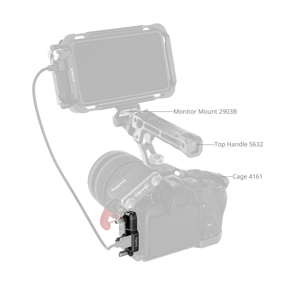 SmallRig HDMI & USB-C Cable Clamp for cage for Canon EOS R6 Mark III / R5 Mark II