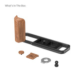 SmallRig L-Shaped Mount Plate with Wooden Handle for FUJIFILM X-E5 (Black) 5985