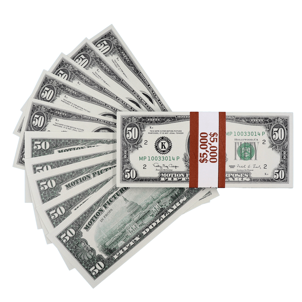 $5,000 Full Print 1990 Series Stack