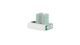 Tilta TBC-E17-FG LP-E17 dual charger in Forest Green with two LP-E17 batteries seated in both channels