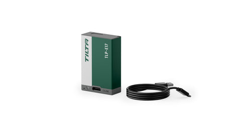 Tilta TLP-E17-FG 950mAh LP-E17 battery in Forest Green with the included USB-A to USB-C charging cable