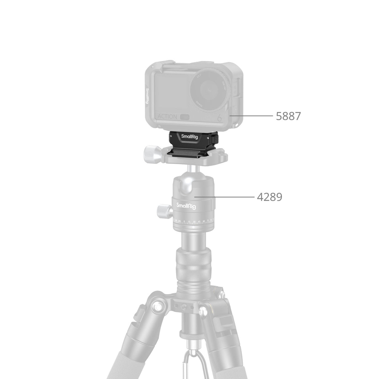 SmallRig Dual-Side Attachable Arca-Type Mount Support for DJI Osmo Action 6 6014