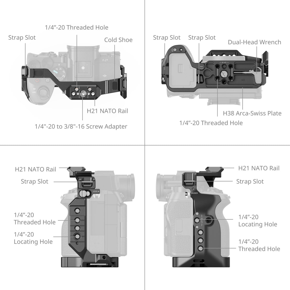 SmallRig "HawkLock" Quick Release Cage for Sony Alpha 7 V / 7R V / 7 IV