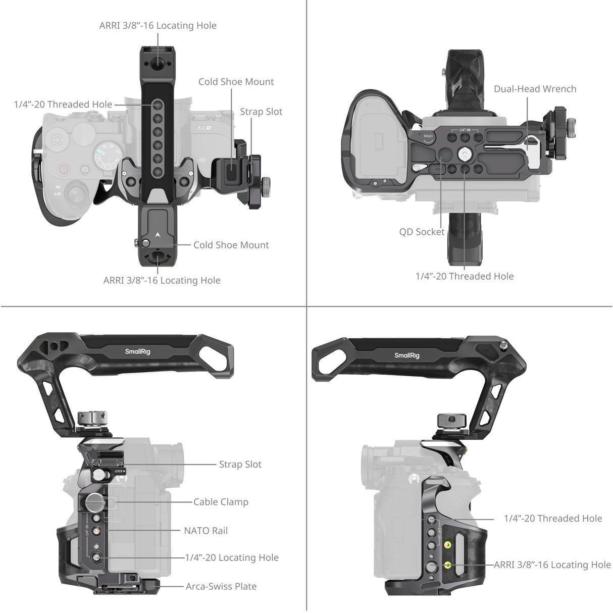 SmallRig "Rhinoceros" Cage Kit for Sony Alpha 7 V / 7R V / 7 IV