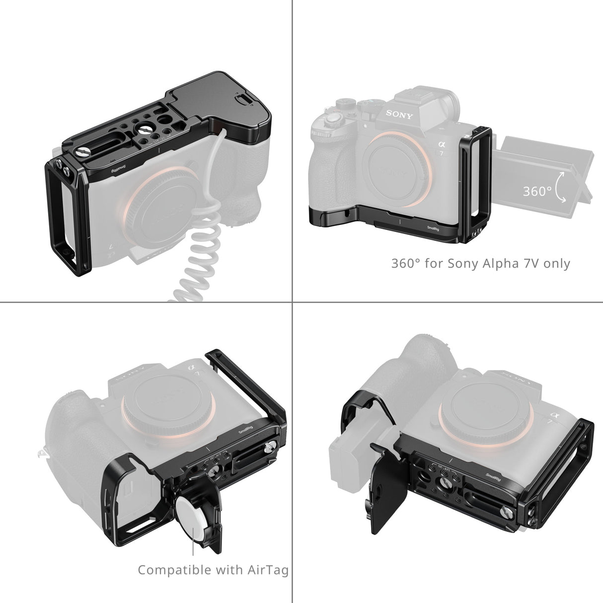 SmallRig L-Shaped Mount Plate with AirTag Slot for Sony Alpha 7 V / 7R V / 7 IV