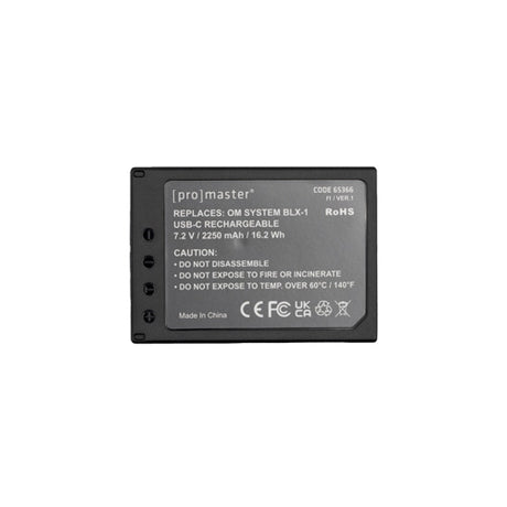 ProMaster Li-ion Battery for OM System BLX-1 with USB-C Charging - Image 3