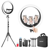 NEEWER RP18H 19 Inch LED Ring Light With 3 Phone Holders