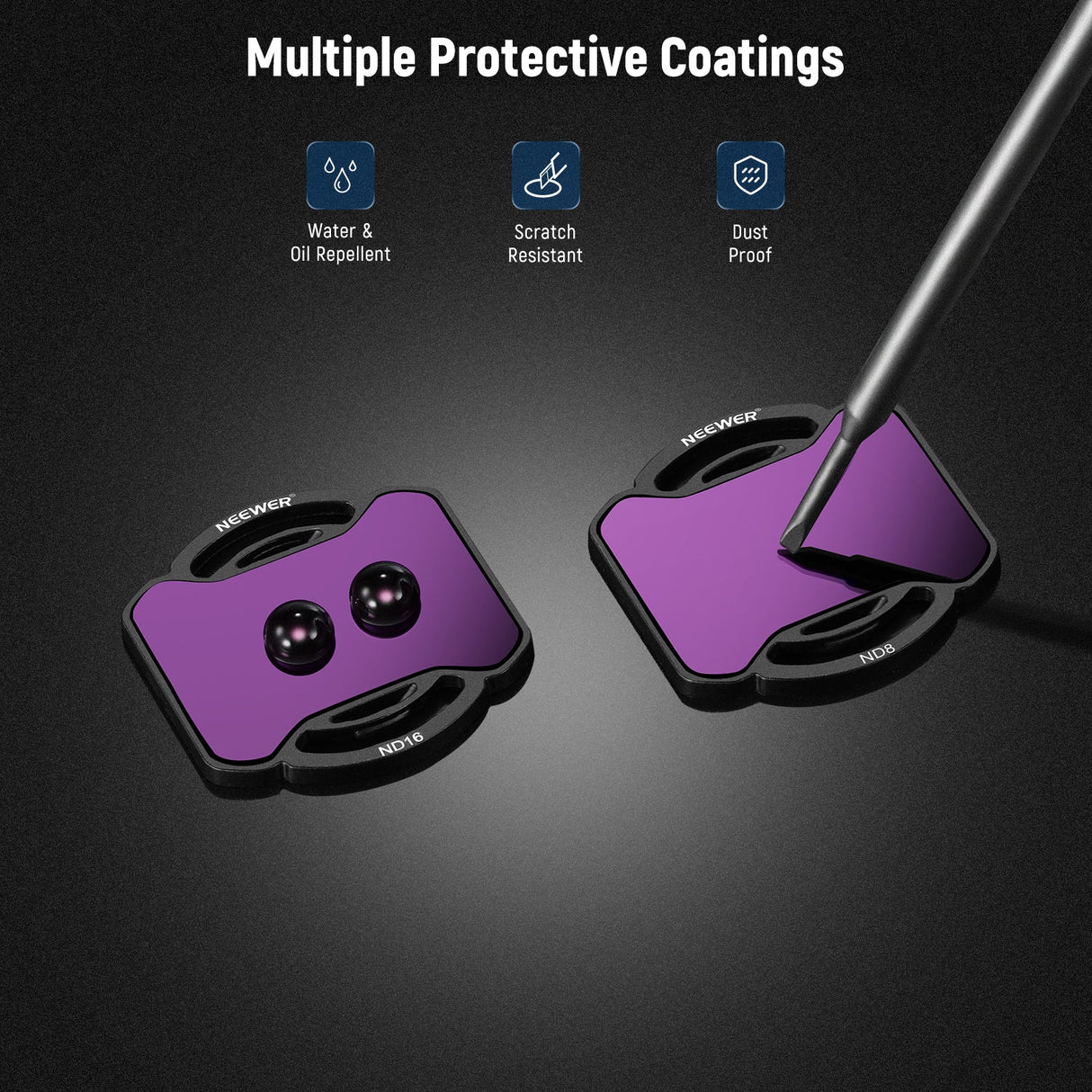 NEEWER 4 Pack ND Filter Kit for DJI Avata 2 ND8 ND16 ND32 ND64