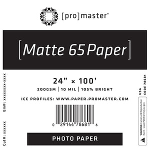 ProMaster Matte 65 Paper 24"x100' Roll