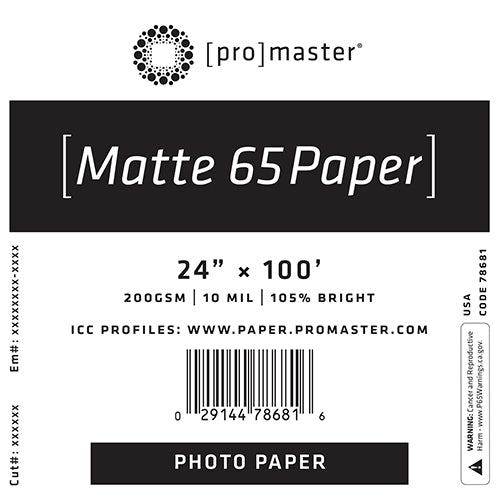 ProMaster Matte 65 Paper 24"x100' Roll - Image 1