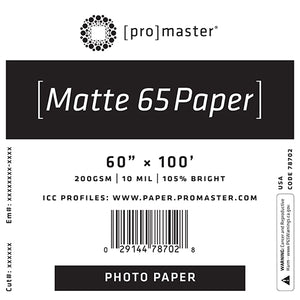 ProMaster Matte 65 Paper 60"x100' Roll