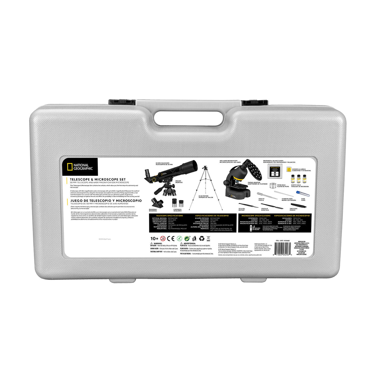 National Geographic 50mm Telescope and 640x Microscope Set with Hard Case