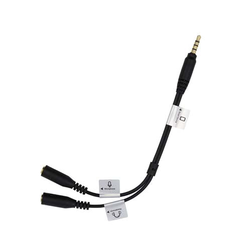 ProMaster Audio Cable 3.5mm TRRS male straight - dual 3.5mm female straight - 7 1/2" straight splitter - Image 1