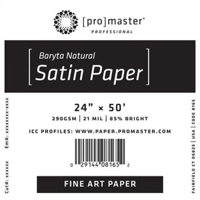 ProMaster Fine Art Baryta Natural Satin Paper 24"x50' Roll - Image 1