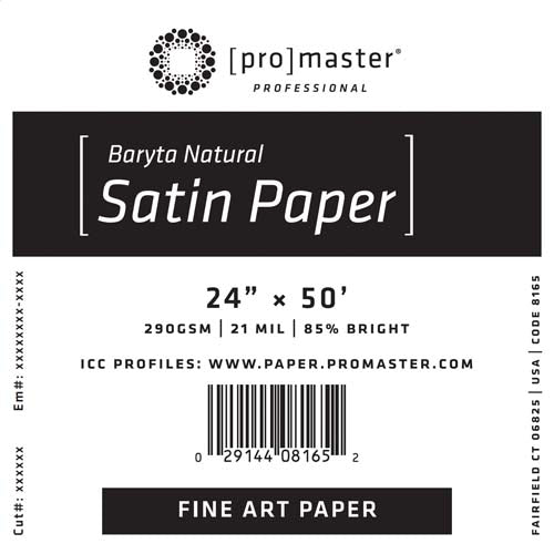 ProMaster Fine Art Baryta Natural Satin Paper 24"x50' Roll - Image 1