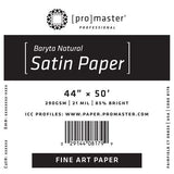 ProMaster Fine Art Baryta Natural Satin Paper 44"x50' Roll - Image 1